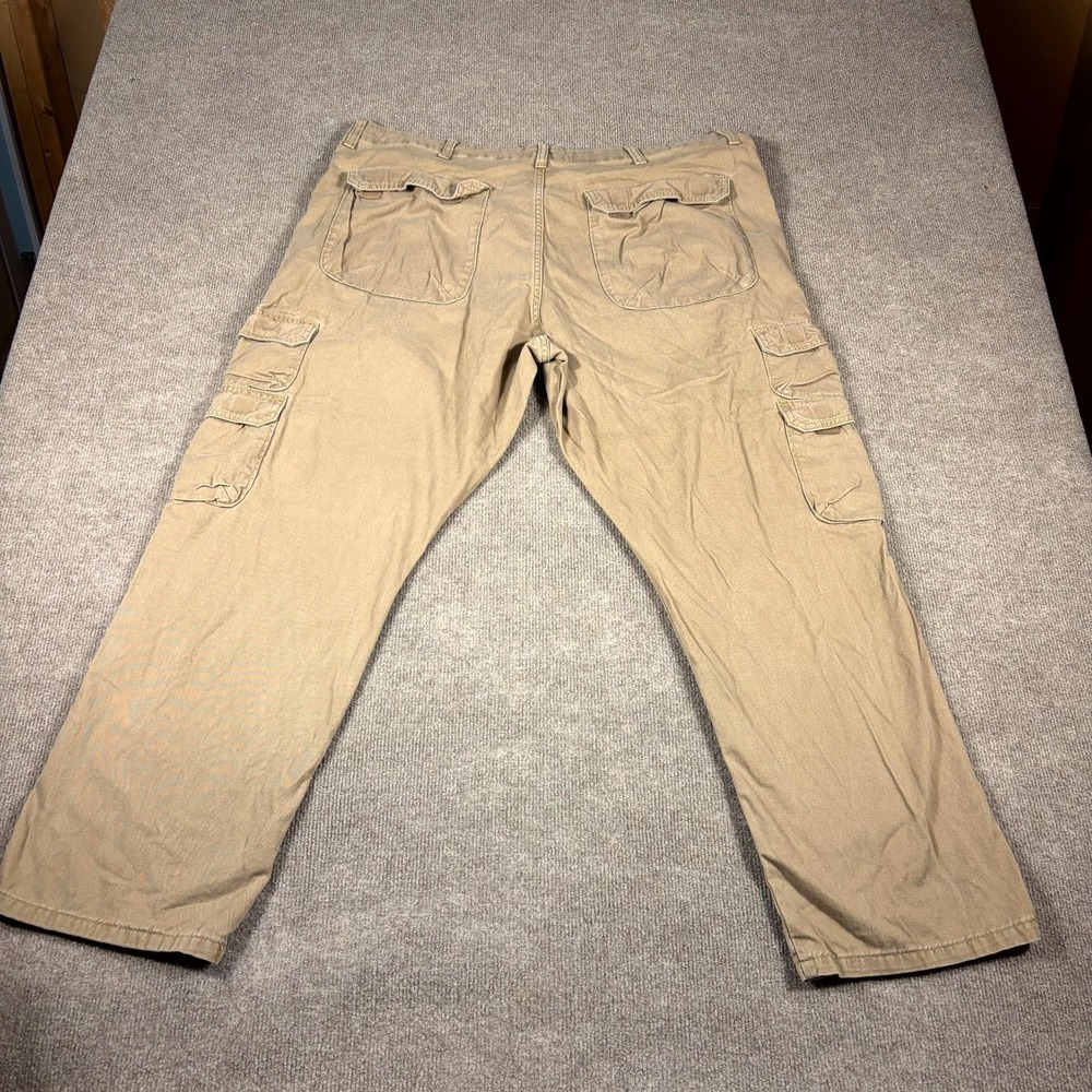 Wrangler Authentics Cargo Pants Mens 40X30 Beige Relaxed Straight Leg High Rise - Picture 11 of 12